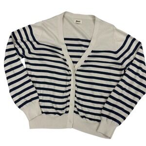 Pact V-Neck Button Front Striped Cardigan XL